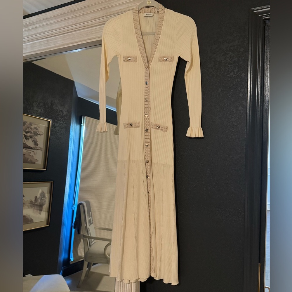 Sandro Cream Midi Dress - Picture 7 of 7